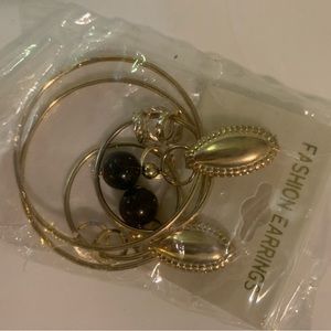 Gold and black fashion statement earrings